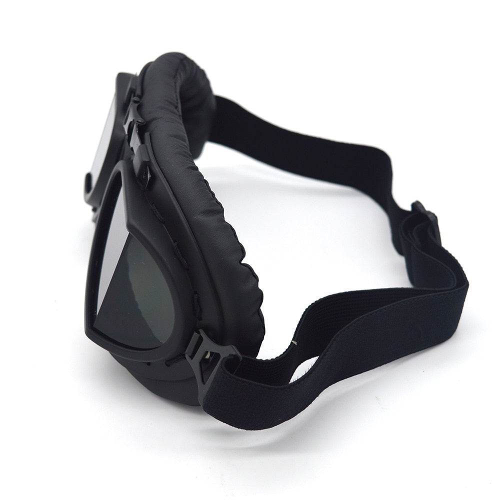 Black Steampunk Motorcycle Goggles - Beanie Helmets