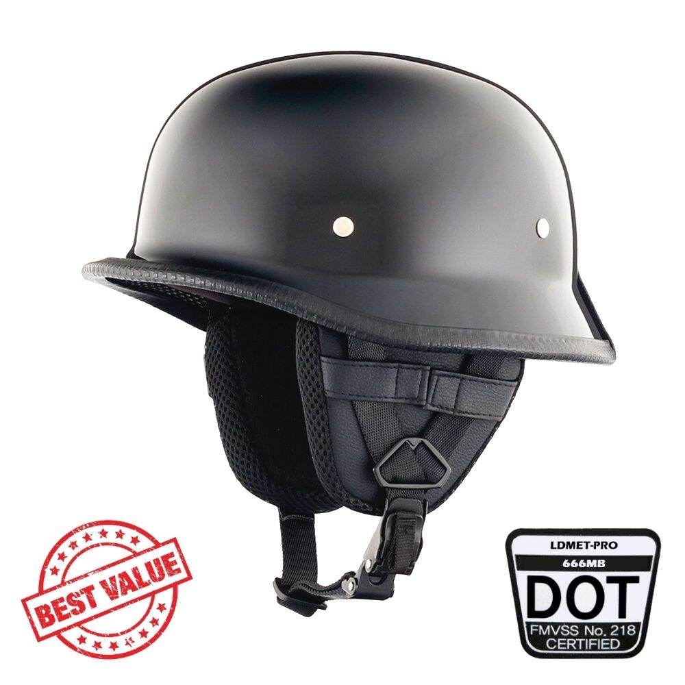 Lightweight Mayan DOT Germanator Helmet / Gloss Black - Beanie Helmets