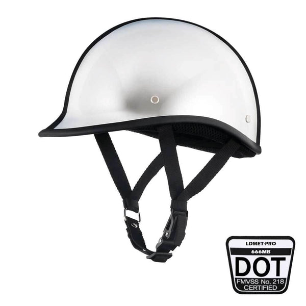 Lightest Low Profile Polo Style Helmet Chrome Without Ear Pads