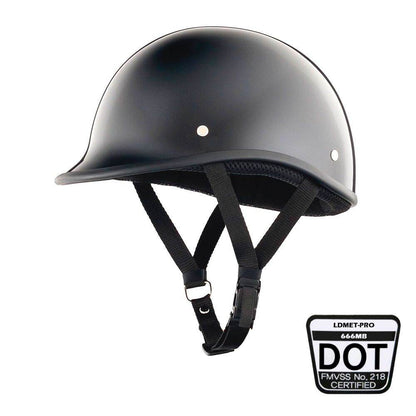 Low Profile Reversible DOT Polo Helmet / Gloss Black - Beanie Helmets