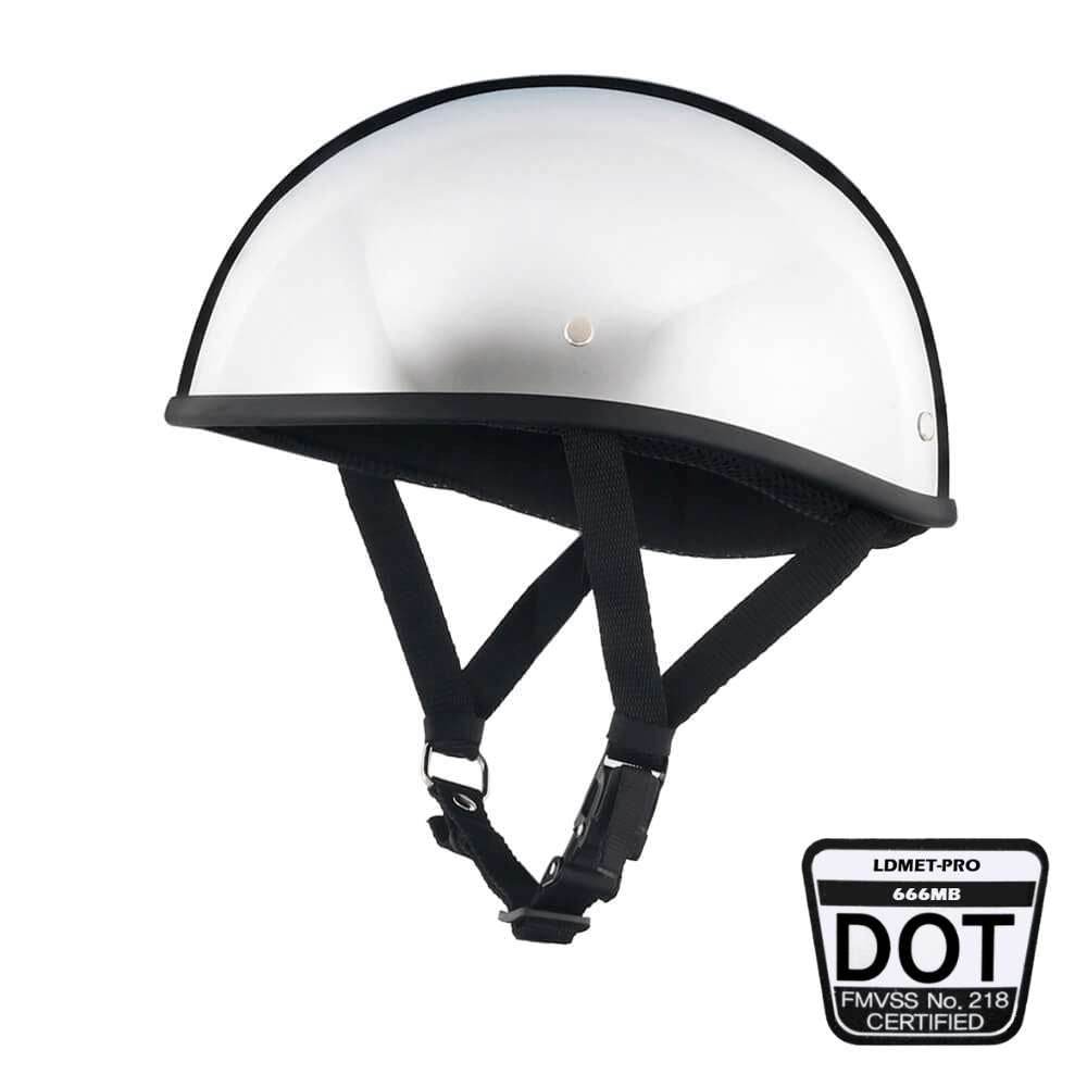 Lightweight SOA Style DOT Beanie Helmet / Chrome - Beanie Helmets