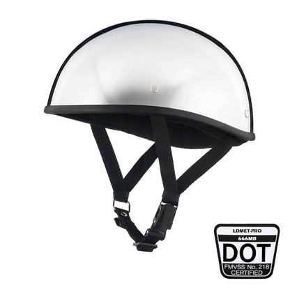 Lightweight SOA Style DOT Beanie Helmet / Chrome - Beanie Helmets