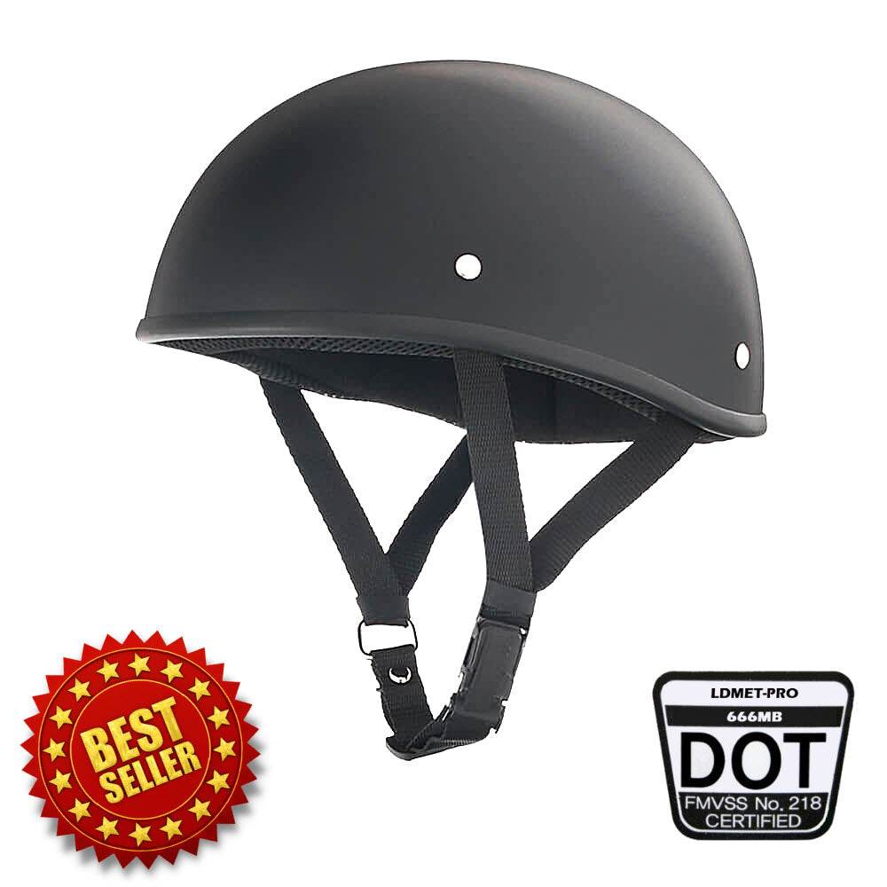 Lightweight SOA Style DOT Beanie Helmet / Matte Black - Beanie Helmets