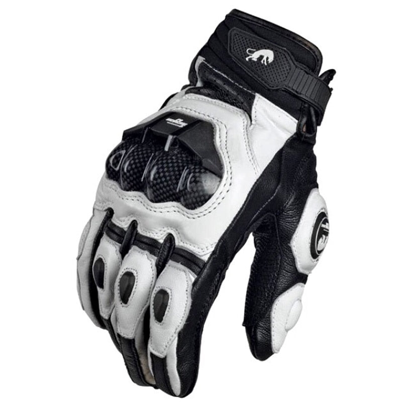 Unisex-all-Season-riding-Supertech-Black-White-Motorcycle-Leather-Gloves-Racing-Glove-Motorbike