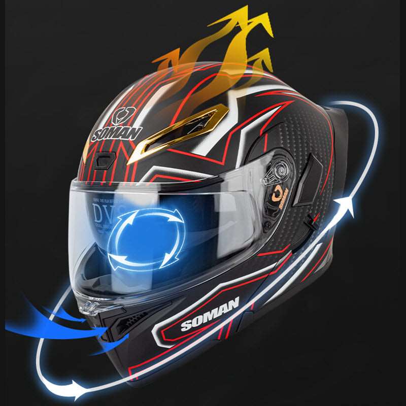 Modular Flip-Up Dual Visor Bluetooth Headset Motorcycle Helmet