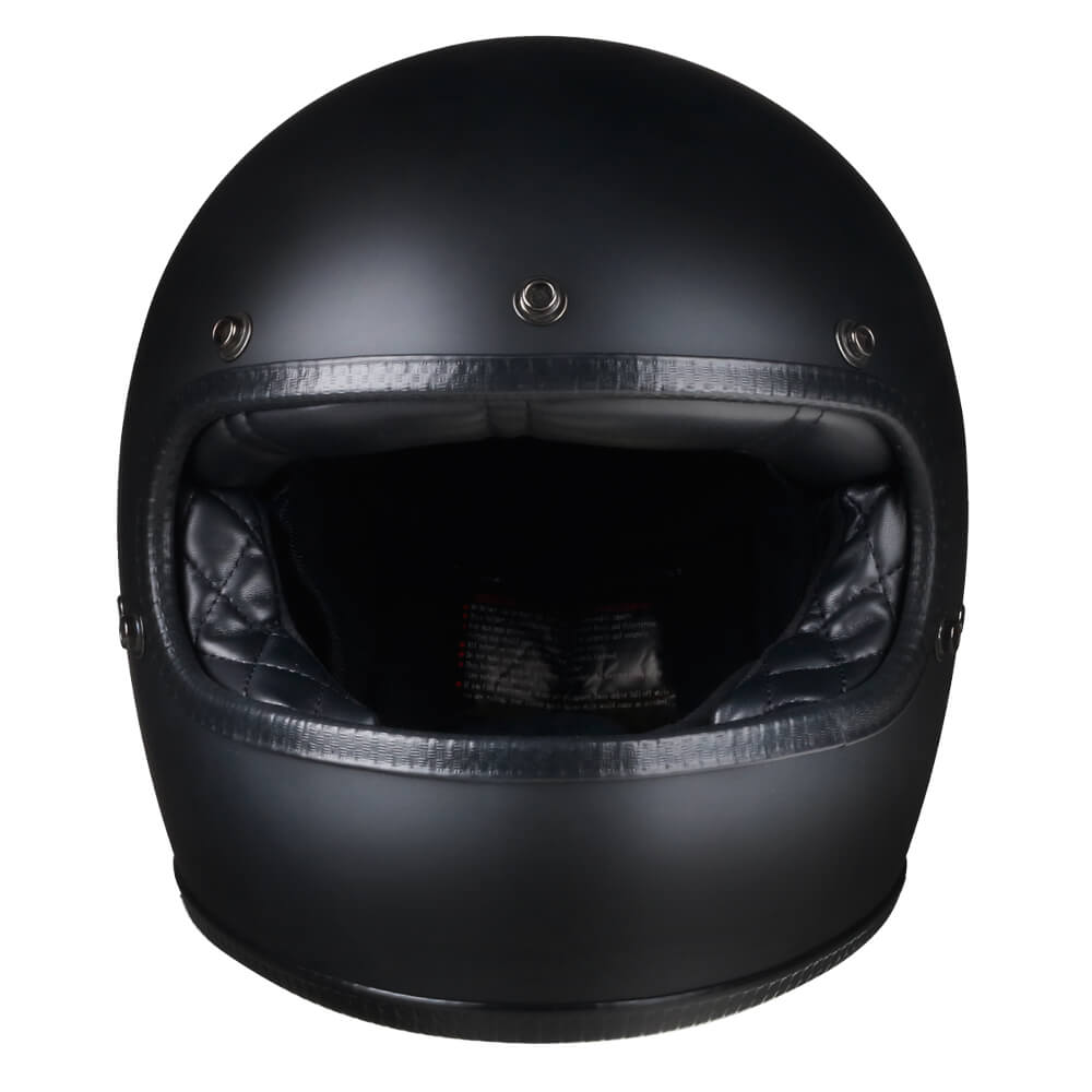 Full Face Retro Helmet - Café Racer - Matte Black