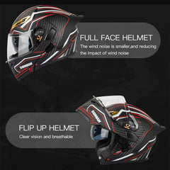 Modular Flip-Up Dual Visor Motorcycle Helmet
