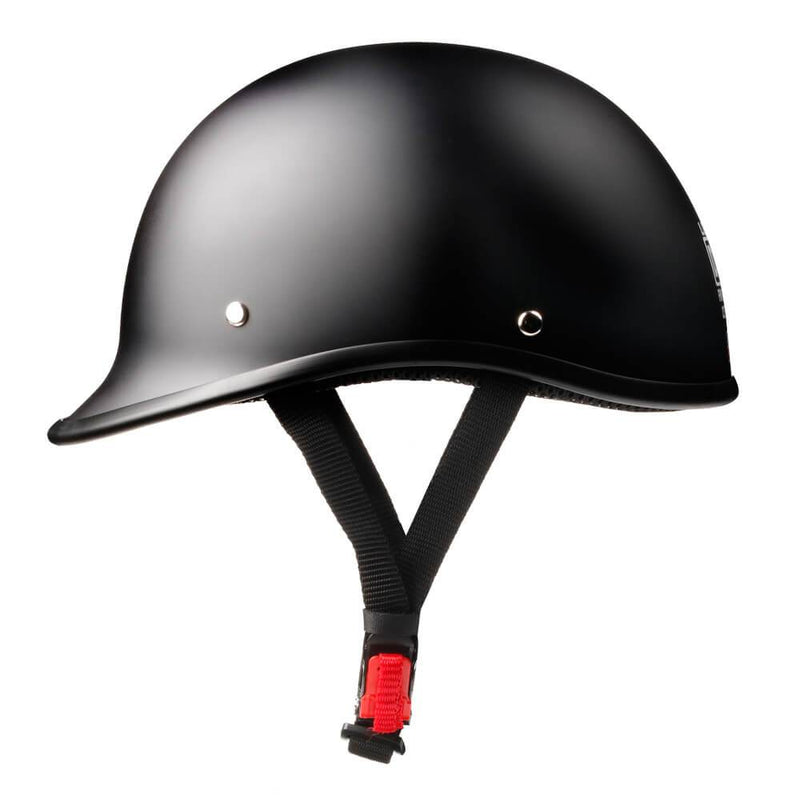 SPD Flat Black Beanie Helmet – Low Profile Motorcycle Novelty Half Helmet (Matte)