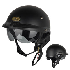 Sturgis Style Half Helmet with Retractable UV Lens