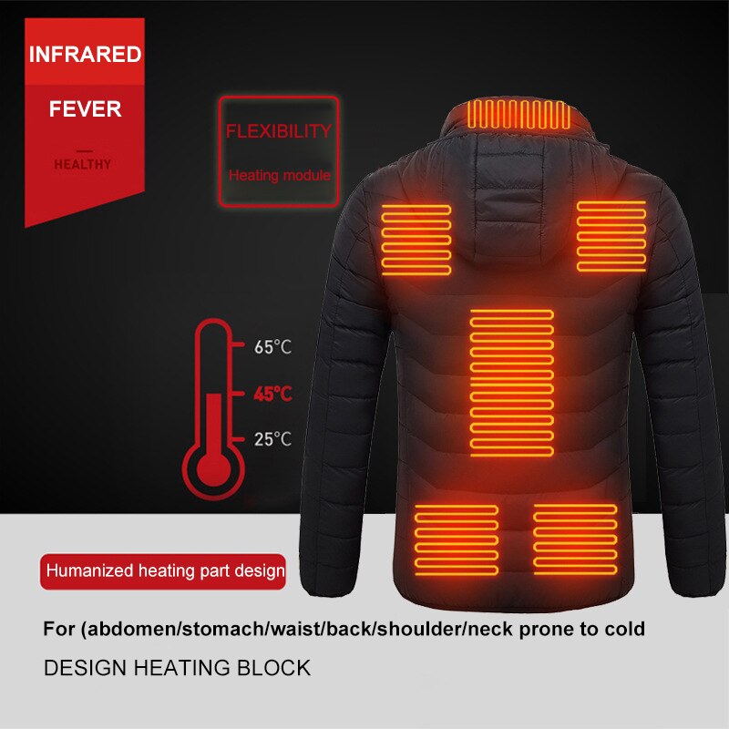 USB Powered Heated Jacket - 8 Heat Zones – Beanie Helmets