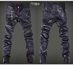 Premium-leather-biker-pants-motorcycle-rider-protection-rock-style 