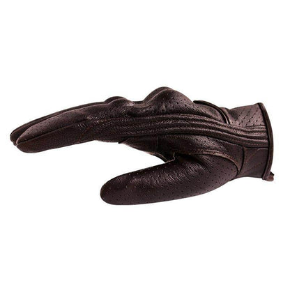 Carbon Armor Brown Leather Biker Gloves - Beanie Helmets