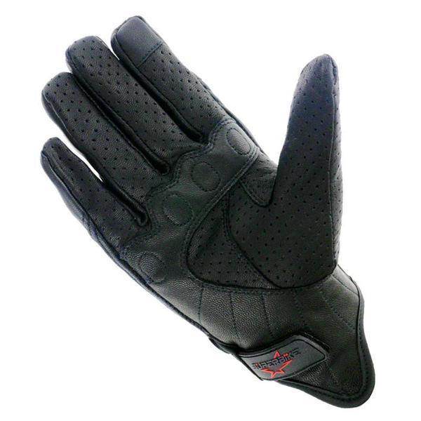 Carbon Armor Black Leather Biker Gloves - Beanie Helmets