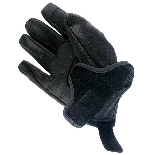 Carbon Armor Black Leather Biker Gloves - Beanie Helmets