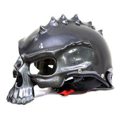 Family Avenue Skull Motorcycle Helmet Bright Grey / M