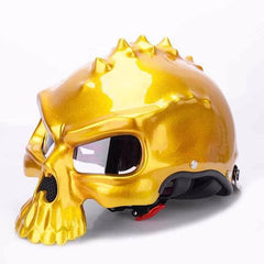 Family Avenue Skull Motorcycle Helmet Gold / M