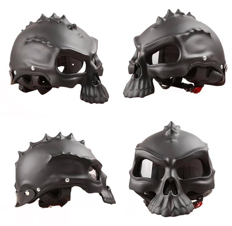 Family Avenue Skull Motorcycle Helmet Matte Black / M