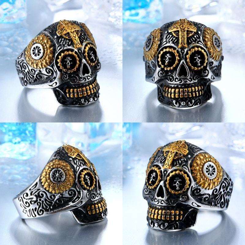 Sugar-Skull-Ring-for-motorcycle-bikers 