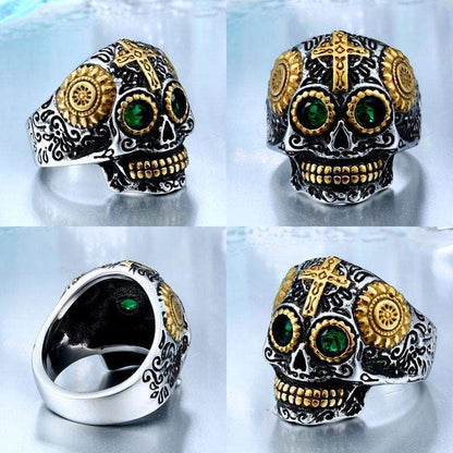Sugar-Skull-Ring-for-motorcycle-bikers 