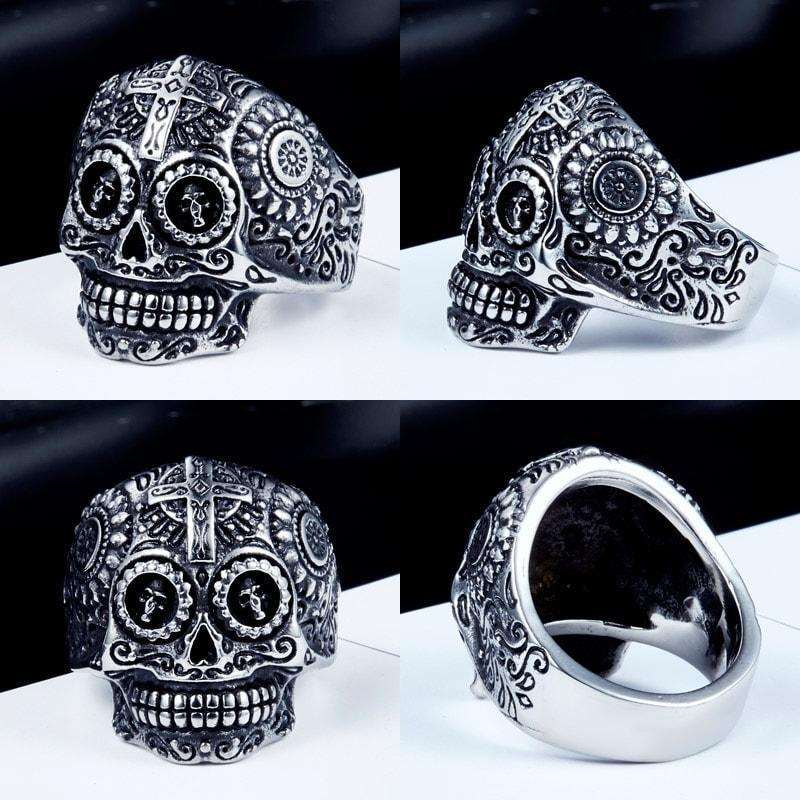 Sugar-Skull-Ring-for-motorcycle-bikers 