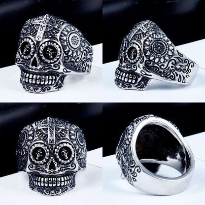 Sugar-Skull-Ring-for-motorcycle-bikers 