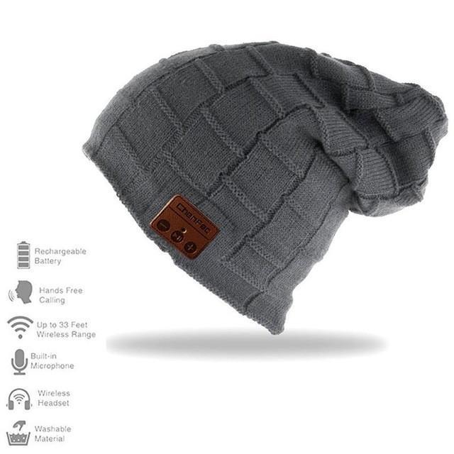 Family Avenue The Bluetooth Headphones Beanie Wide Grid Gray