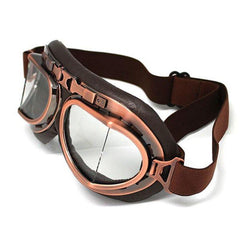  Vintage Steampunk Bikers Goggles Clear Lens