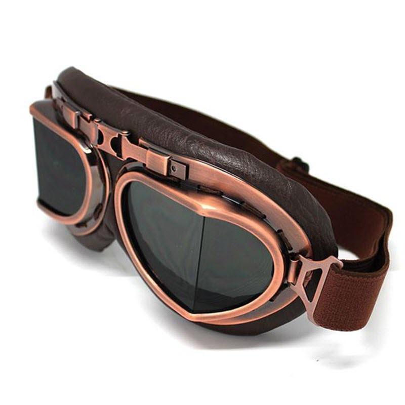 Vintage Steampunk Bikers Goggles Smoke Lens