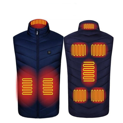 USB Powered Heated Vest - 8 Heat Zones - Blue