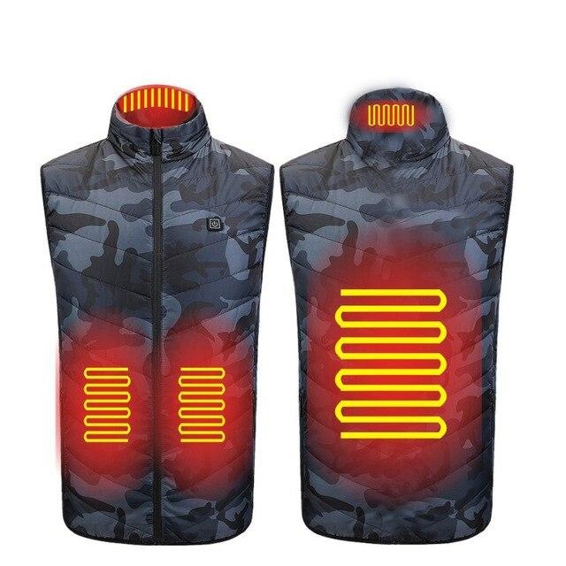 USB Powered Heated Vest - 4 Heat Zones - Camo color