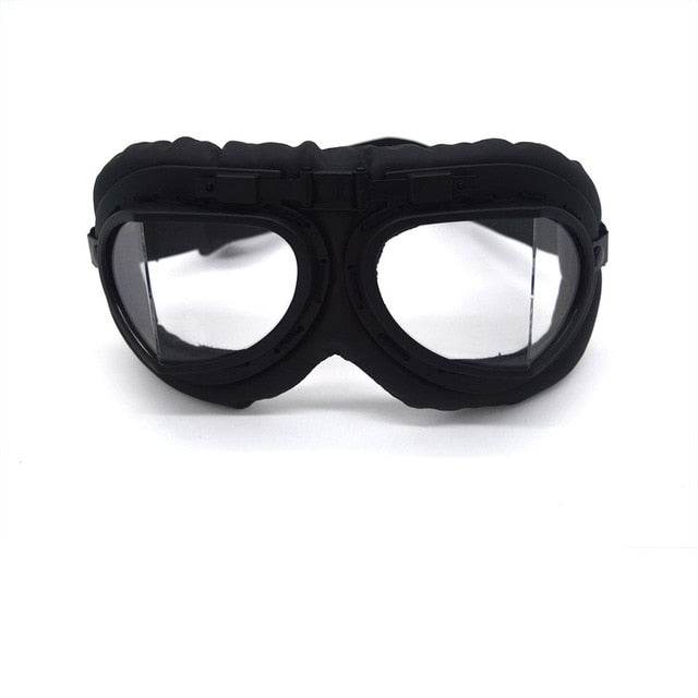 Black Steampunk Motorcycle Goggles - Beanie Helmets