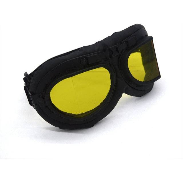 Black Steampunk Motorcycle Goggles - Beanie Helmets